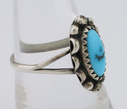 Navajo Handmade Ring 925 Silver Sleeping Beauty Turquoise Artist Signed SC C80s