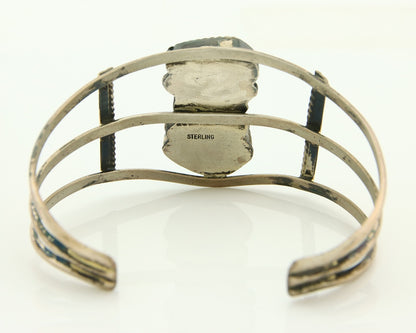 Navajo Bracelet 925 Silver Natural Blue Turquoise Native American Artist C.80s