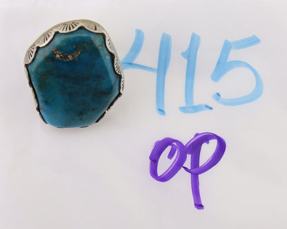 Navajo Ring .925 Silver Turquoise Artist Signed Ray Delgarito C.80's