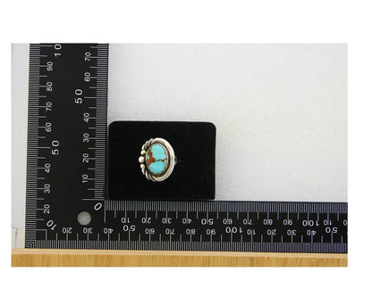 Navajo Ring 925 Sterling Natural Blue Turquoise Native Artist C.80's Size 5.2