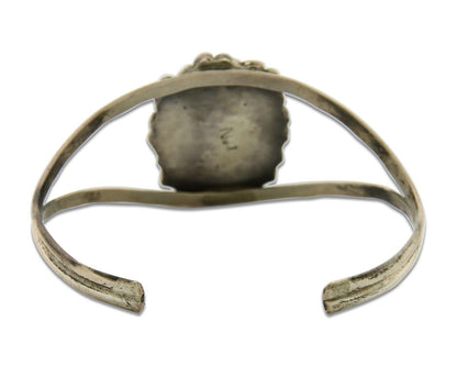 Navajo Bracelet 925 Silver Turquoise Cuff Artist Signed C.80's