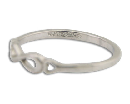 Infinity Heart Promise Ring 925 Solid Silver Size 6.0