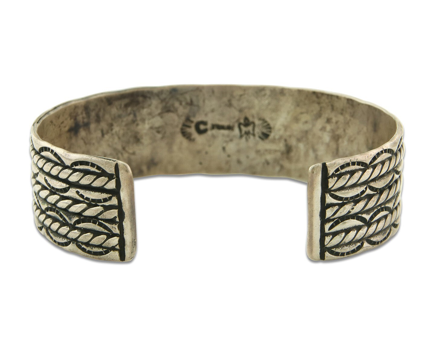Men's Navajo Bracelet 925 Silver Artist Signed C Montoya Cuff C.80's