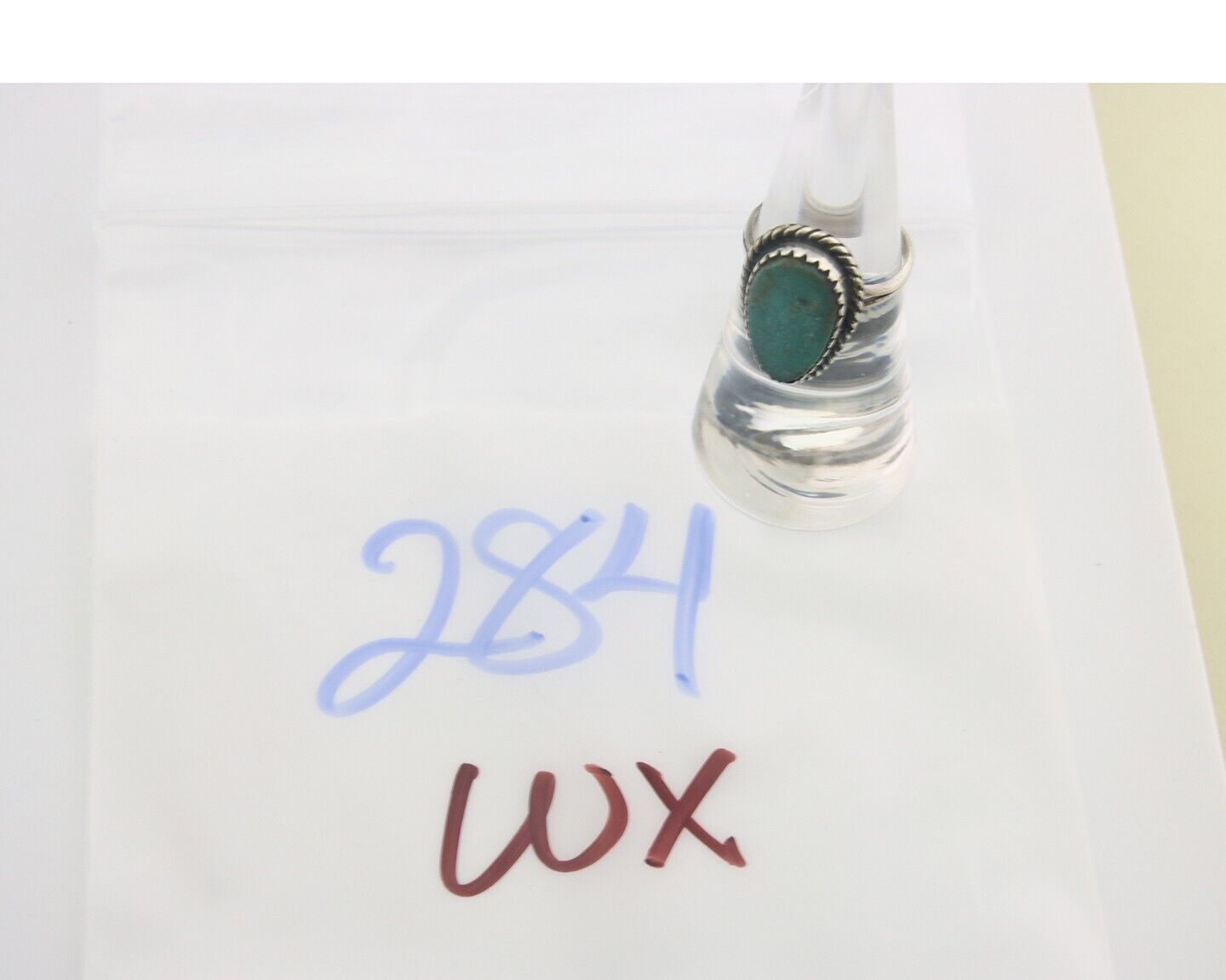 Navajo Ring 925 Sterling Natural Turquoise Native Artist C.80's Size 6.0