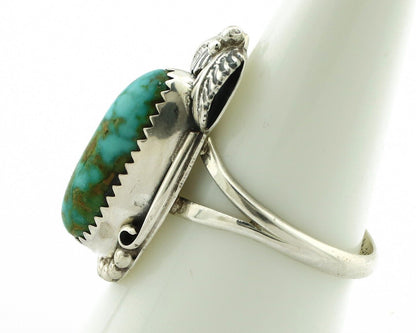 Navajo Ring .925 Silver Natural Mined Royston Turquoise Artist Signed SN C.80's