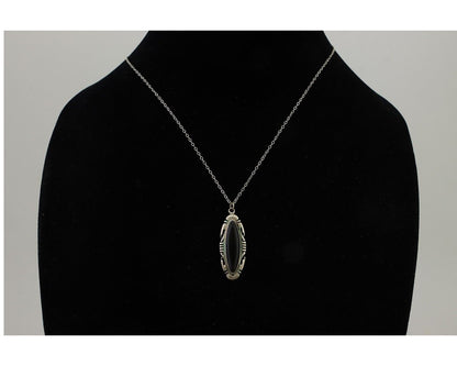 Navajo Necklace 925 Silver Black Onyx Artist Signed SC & O C.80's