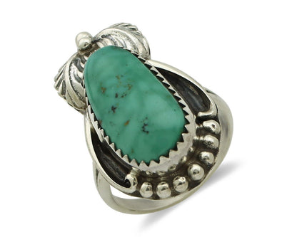 Navajo Ring .925 Silver Natural Mined Southwest Turquoise Artist Signed SN C80s