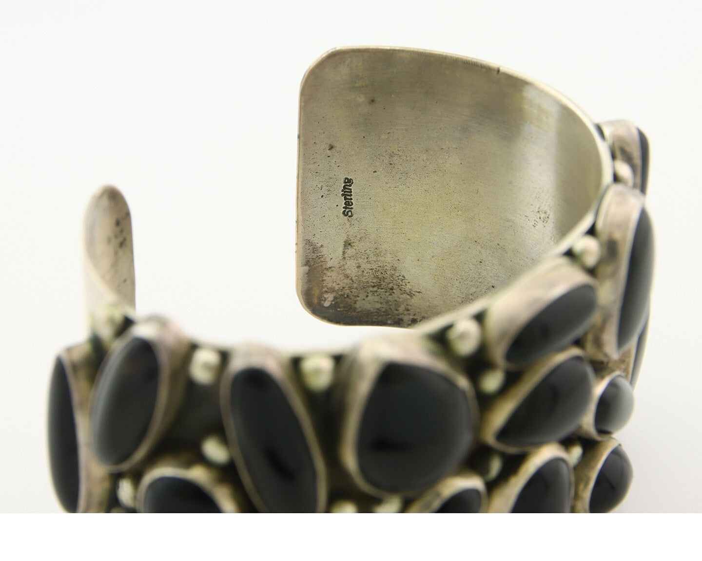 Vintage Navajo Bracelet 925 Silver Onyx Traditional Handmade Native American