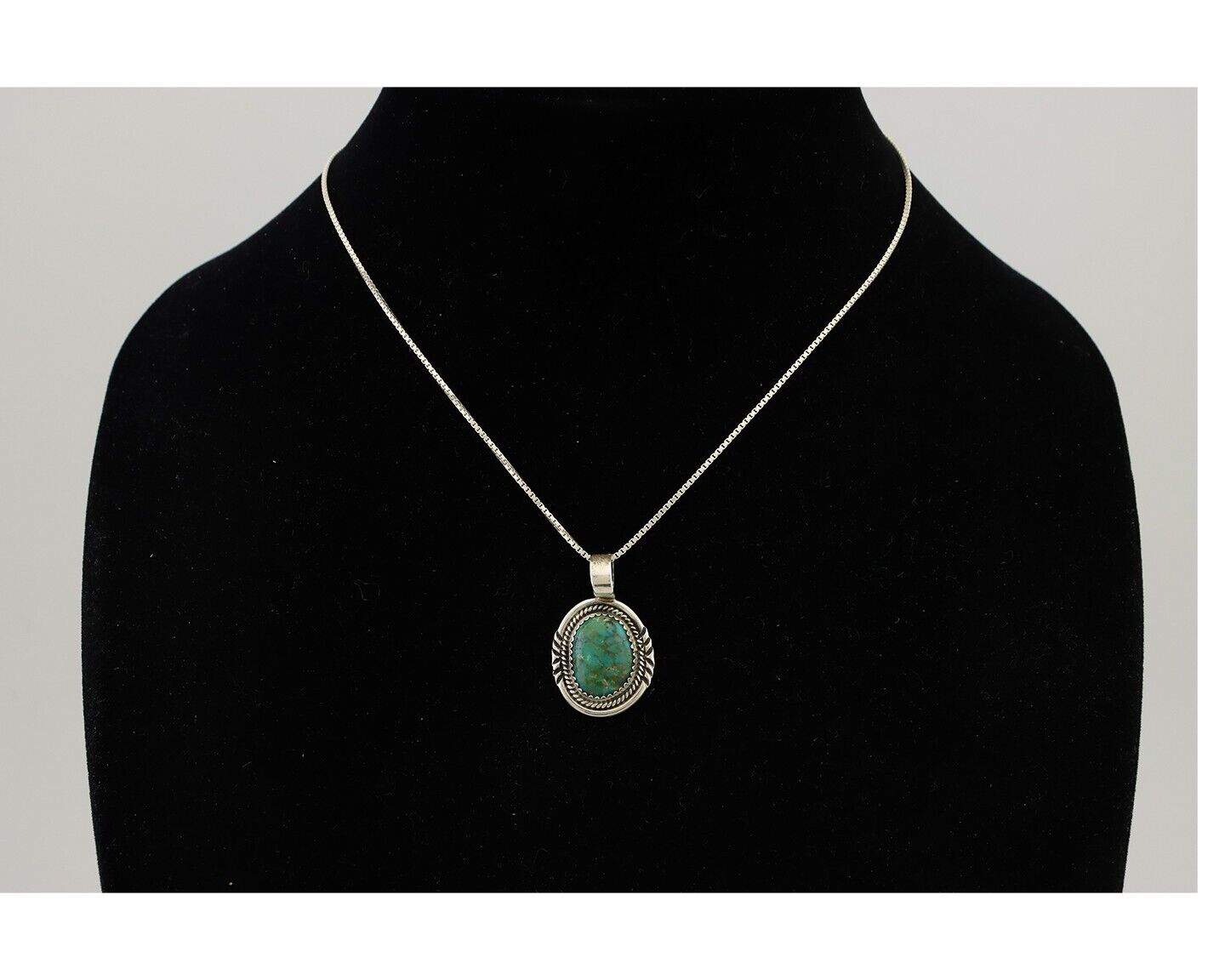 Navajo Necklace 925 Silver Natural Blue Turquoise Signed Anna Begay C.90's