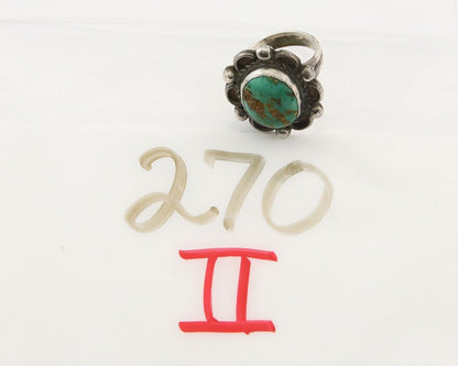 Navajo Ring 925 Sterling Natural Mined Turquoise Handmade C.80's Size 5.75