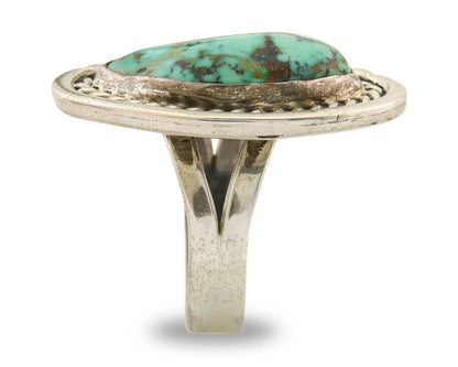 Mexican Handmade Ring 925 Sterling Natural Mined Turquoise C.80's Size 8