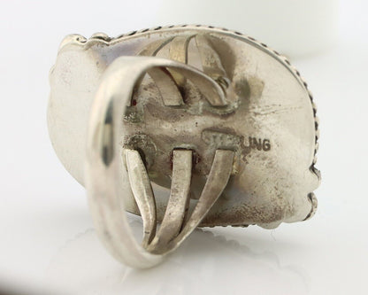Navajo Ring 925 Silver Blue Turquoise Native American Artist C.80's