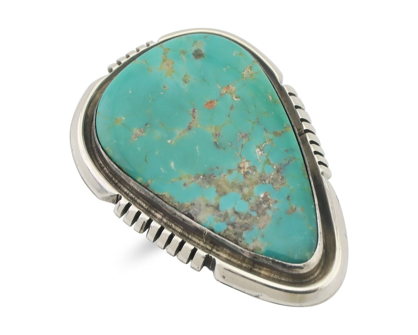 Navajo Ring 925 Silver Blue Gem Turquoise Artist Signed Doug Zachary C.80's
