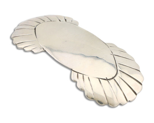 Women's Navajo Hair Clip Hand Stamped 925 Silver Artist Signed C Montoya C.80's