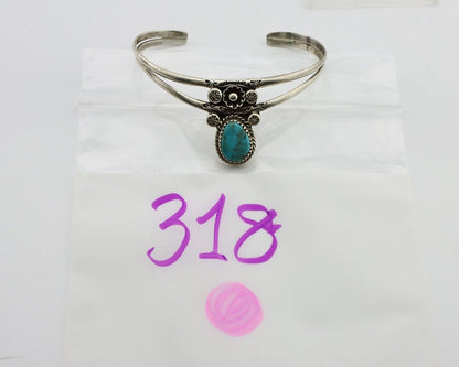 Navajo Bracelet 925 Silver Kingman Turquoise Artist Native American C.80's