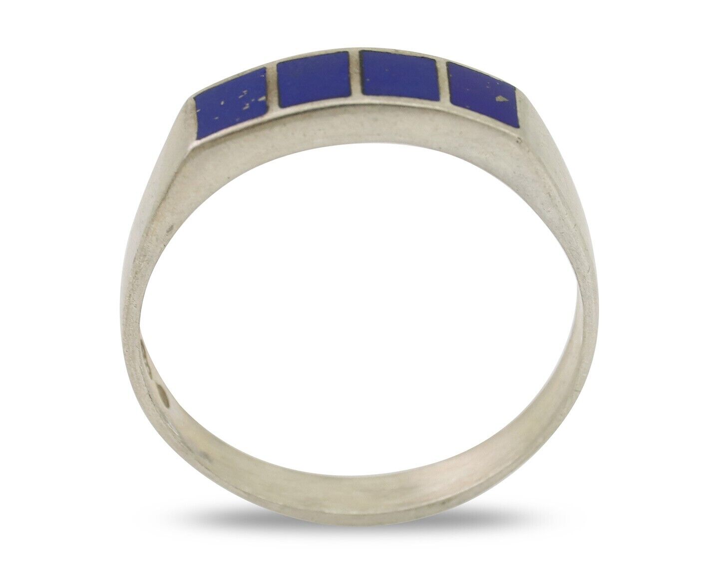 Navajo Handmade Ring 925 Silver Natural Lapis Lazuli Artist Signed SC C.80's