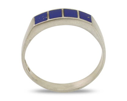 Navajo Handmade Ring 925 Silver Natural Lapis Lazuli Artist Signed SC C.80's