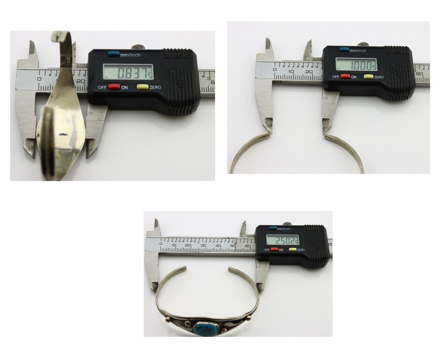 Navajo Bracelet 925 Silver Blue Spiderweb Turquoise Native American C.80's