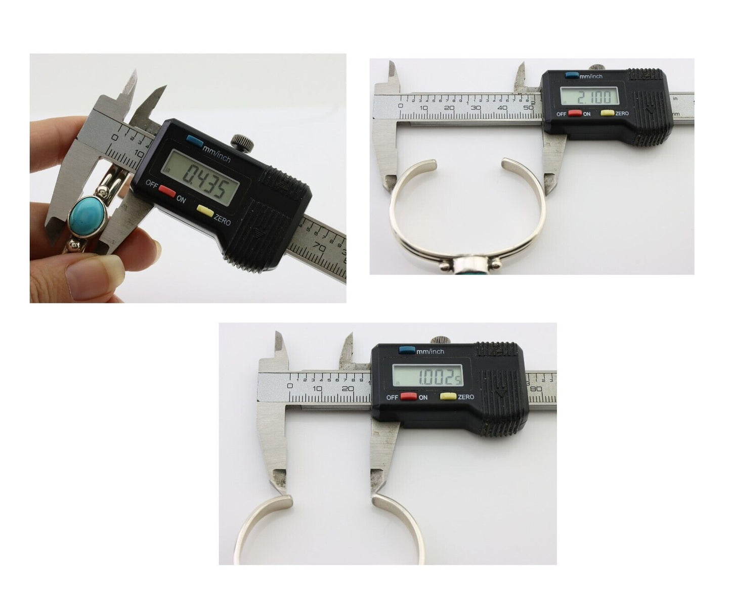 Navajo Cuff Bracelet 925 Silver Natural Blue Turquoise Native American C.80's