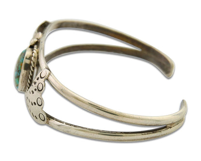 Navajo Bracelet 925 Silver Turquoise Cuff Native American Artist C.80's