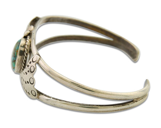 Navajo Bracelet 925 Silver Turquoise Cuff Native American Artist C.80's