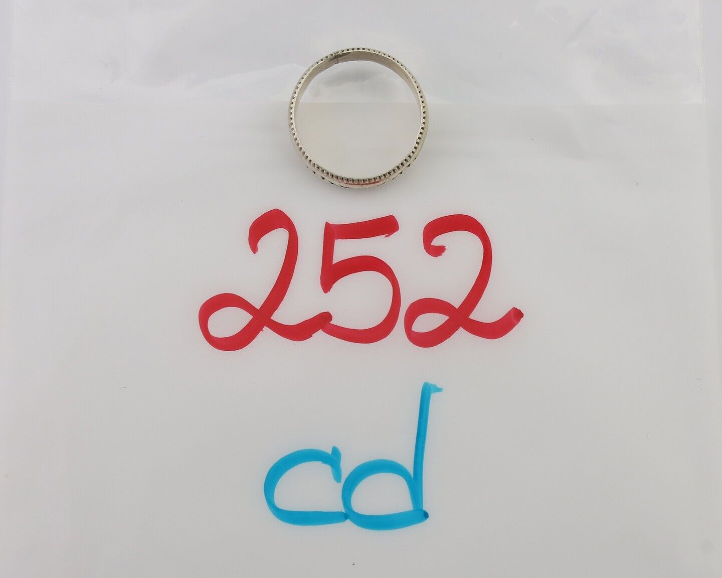 Navajo Hand Stamped Band 925 Silver 6.0 mm Native Artist Size 7.5 C.80's