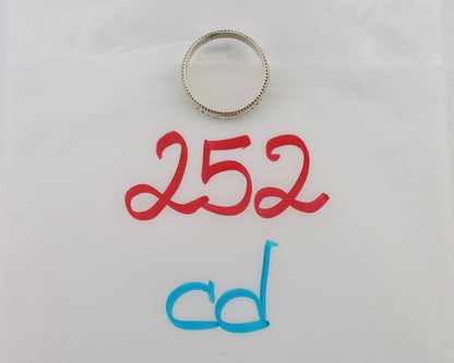 Navajo Hand Stamped Band 925 Silver 6.0 mm Native Artist Size 7.5 C.80's