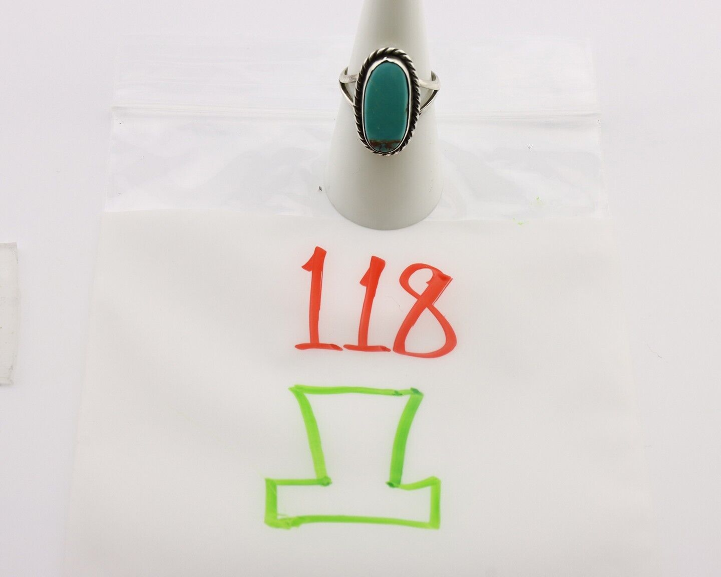 Navajo Ring 925 Silver Kingman Turquoise Artist Signed M Montoya C.80's