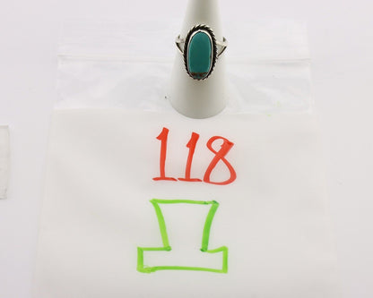 Navajo Ring 925 Silver Kingman Turquoise Artist Signed M Montoya C.80's