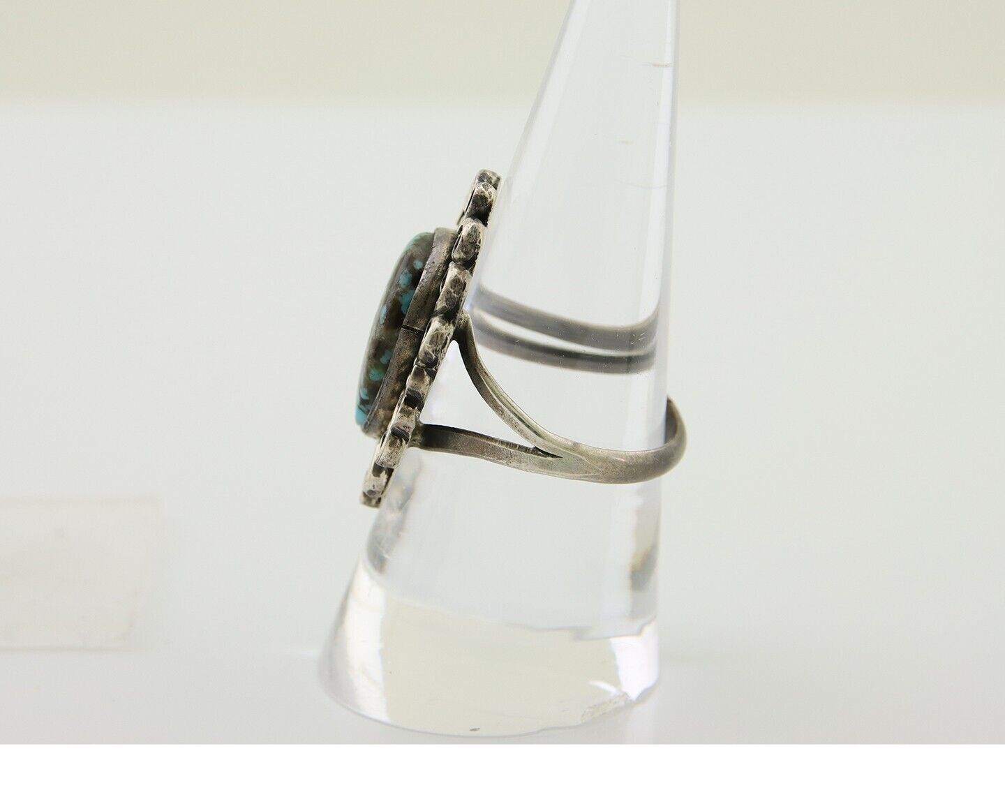 Navajo Ring 925 Silver Blue Turquoise Artist Siged Jerry Johnson C.80's