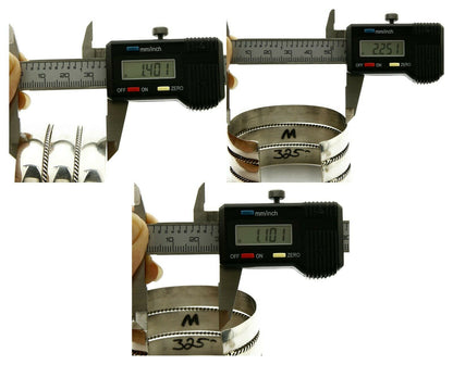 Navajo Handmade Bracelet .925 Silver TAHE 5 Row and Domed Cuff