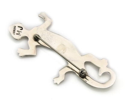 Navajo Handmade Lizard Pin Sterling Silver Vintage Artist