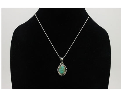 Navajo Necklace 925 Silver Arizona Turquoise Handmade Signed Gecko C.90's
