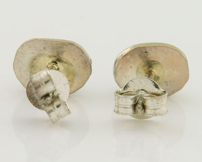 Navajo Earrings 925 Silver Natural Red Coral Native American Artist C.80's