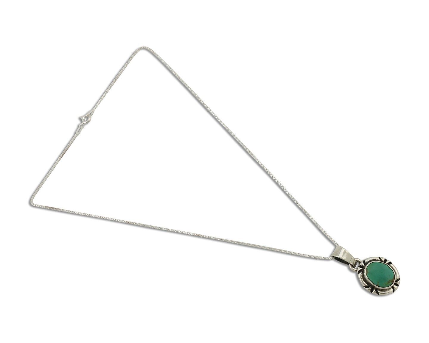 Navajo Necklace 925 Silver Arizona Turquoise Handmade Signed Gecko C.90's