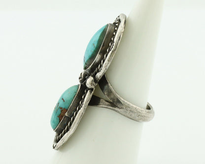 Navajo Ring 925 Silver Blue Turquoise Artist Signed P C.80's
