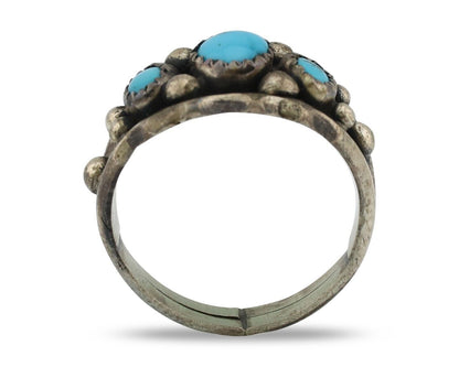 Navajo Ring 925 Silver Turquoise Artist Signed E SkyStone Creations C.80's