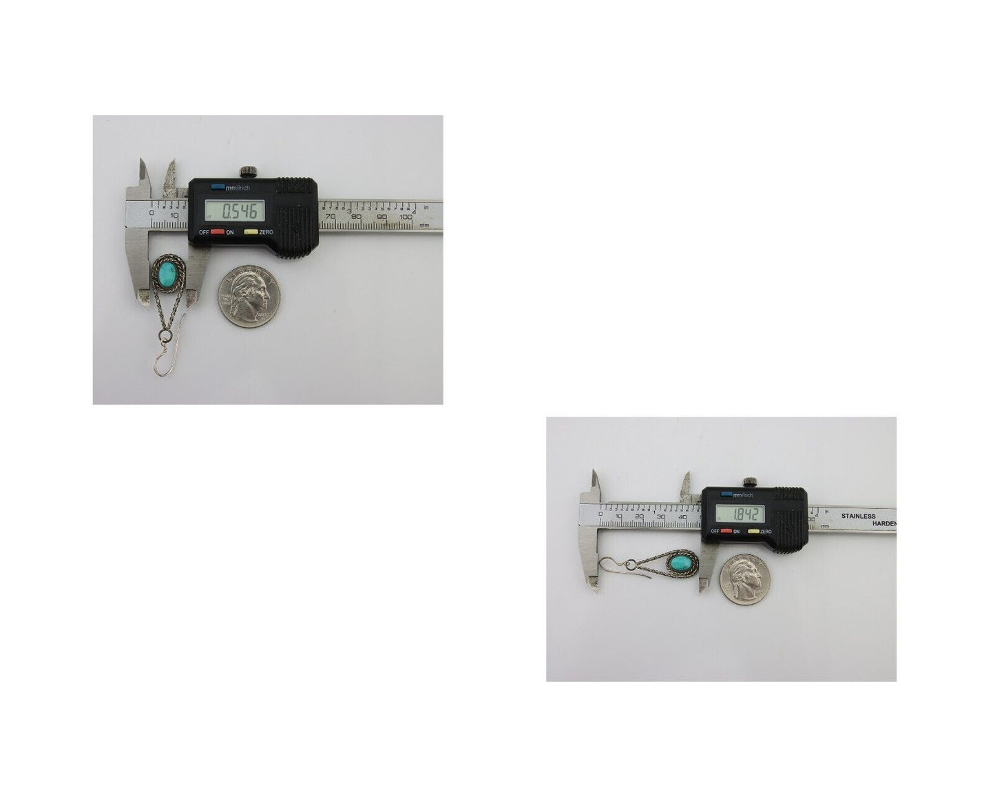 Navajo Dangle Earrings 925 Silver Natural Blue Turquoise Native Artist C.80's