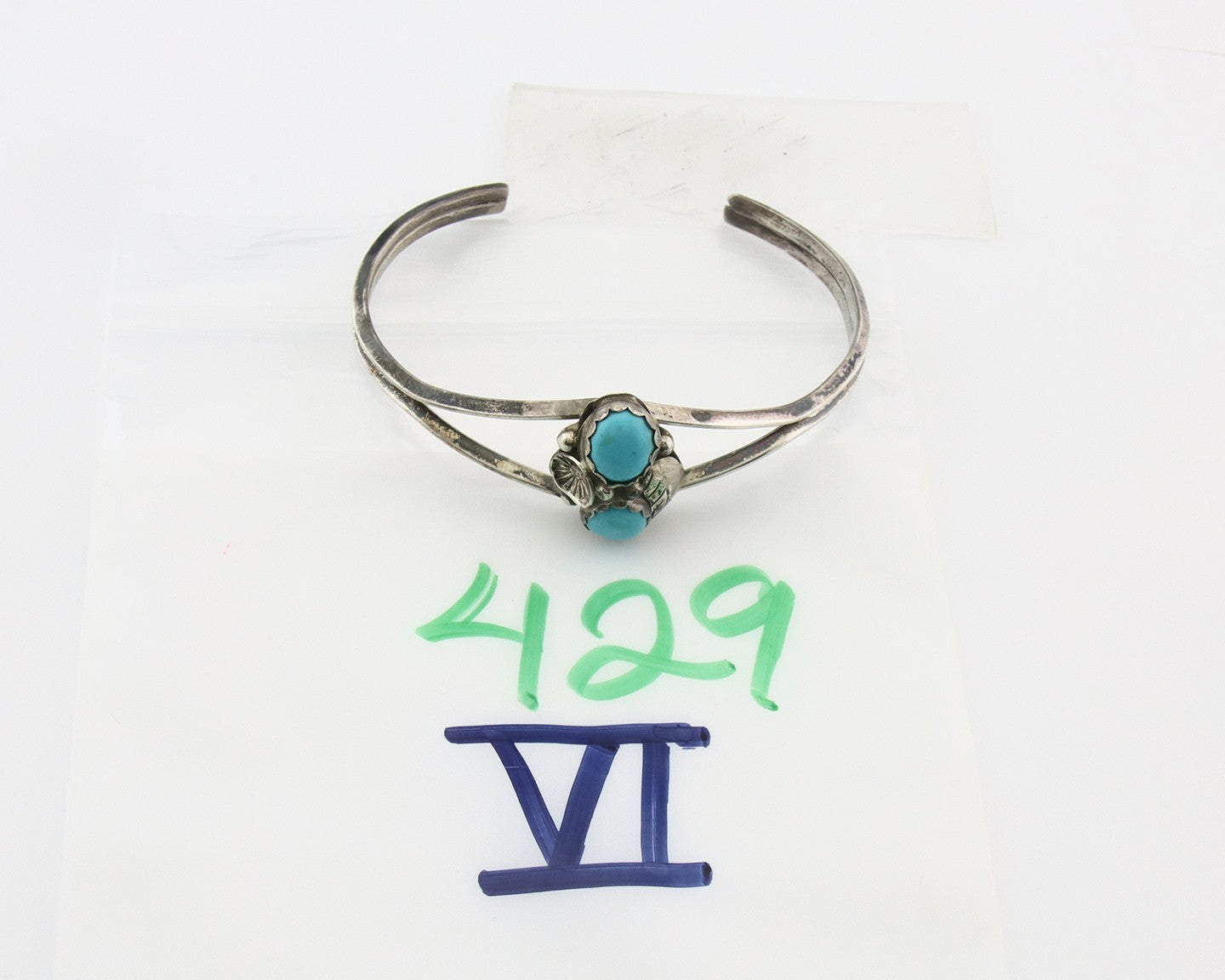 Vintage Navajo Bracelet 925 Silver Turquoise Tranditional Handmade Signed K