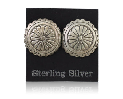 Navajo Small Shield Earrings 925 Silver Native American Artist C.80's