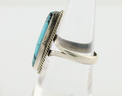 Navajo Handmade Ring 925 Silver Natural Turquoise Native American Artist C.80's