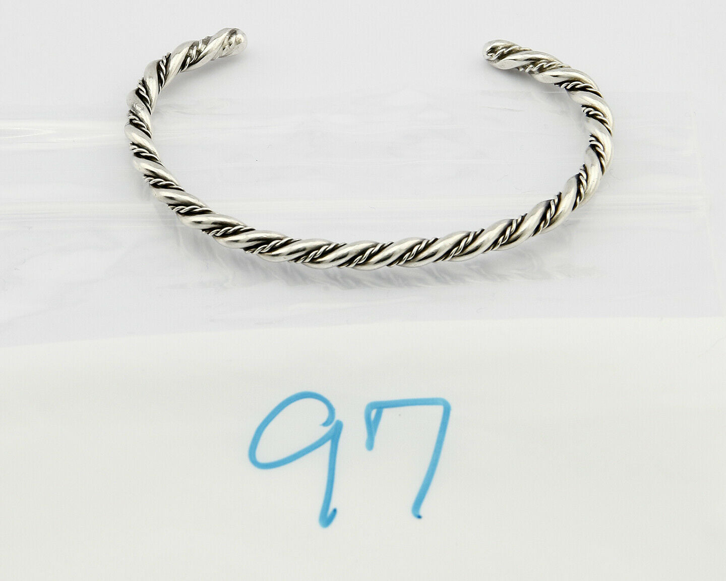 Navajo 4.0 mm Wide 925 Solid Sterling Silver Handmade Hand Stamped Cuff Bracelet