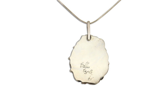 Navajo Necklace 925 Silver Natural Turquoise Artist Signed Billie Eagle C.80's