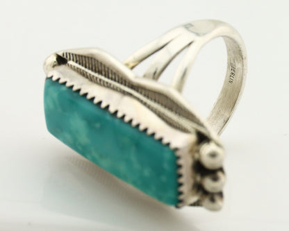 Navajo Ring 925 Silver Natural Blue Turquoise Artist Signed Begay C.80's
