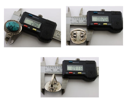 Navajo Ring 925 Silver Turquoise Signed William Denetdale Artist Sz 7.25 C.80's