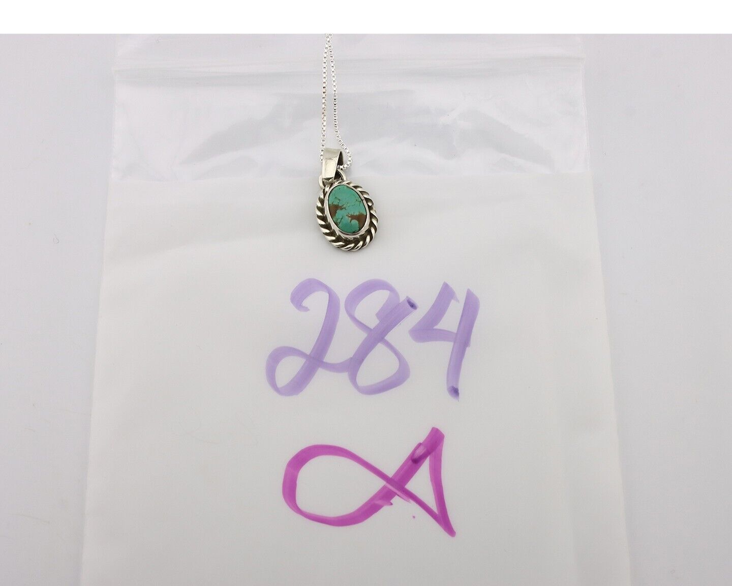 Navajo Necklace 925 Silver Natural Kingman Turquoise Native Artist C.2008