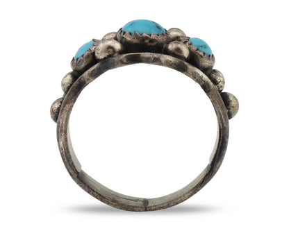 Navajo Ring 925 Silver Turquoise Artist Signed E SkyStone Creations C.80's