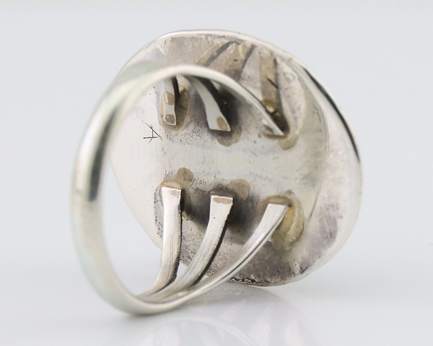 Navajo Ring 925 Silver Turquoise Signed William Denetdale Size 7.25 C.80's