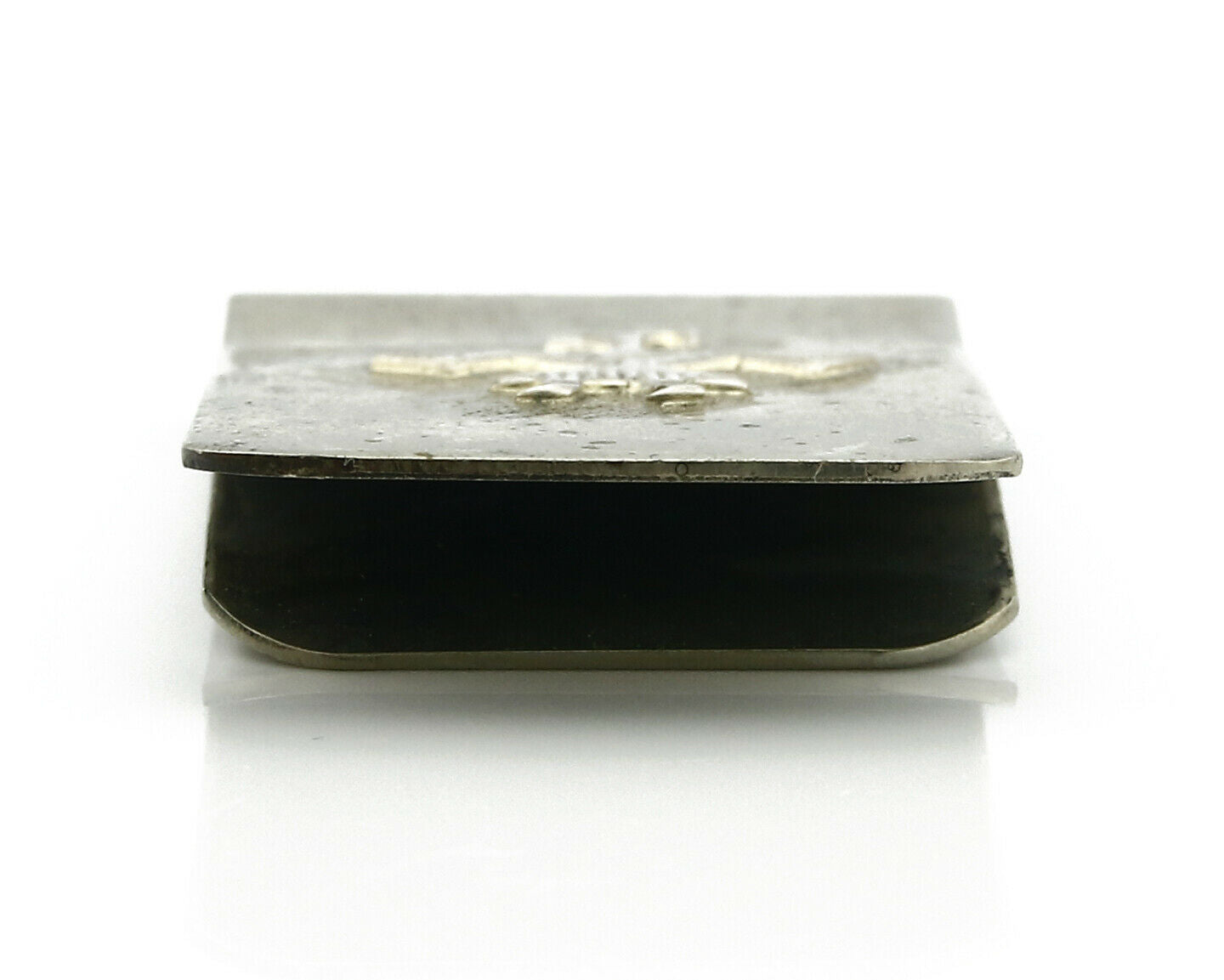 Navajo Money Clip .925 Silver & Nickle Hand Stamped Artist RB C.80's-90's