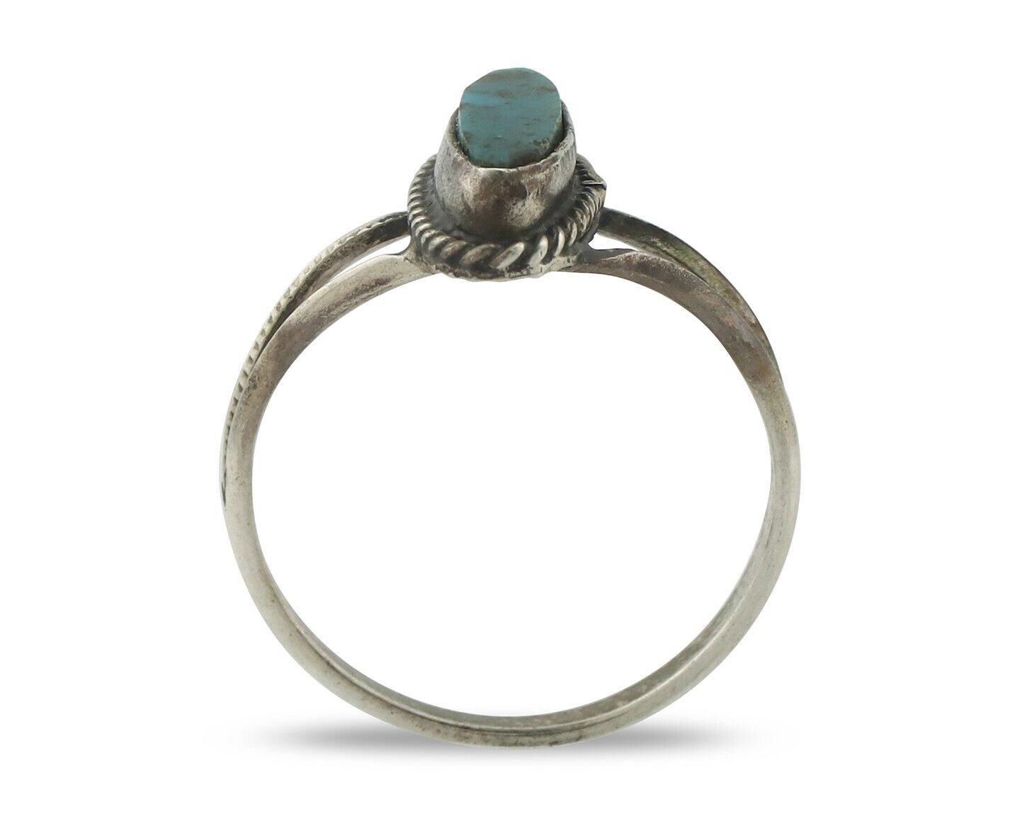 Navajo Ring 925 Silver Red Mountain Turquoise Native American Artist C.80's